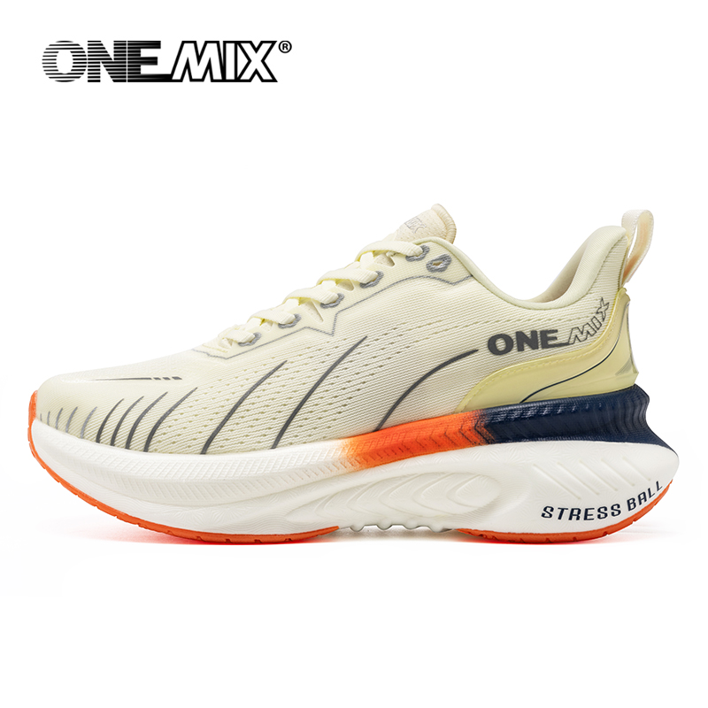 Reflective Night Running Shoes - ONEMIX สีขาวรองเท้าวิ่งสําหรับชาย Air Cushion กีฬากลางแจ้งรองเท้าชาย Trainers