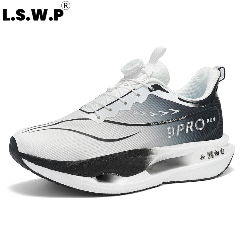 Carbon Plate Marathon Racing Shoes - รองเท้าวิ่งและรองเท้าเทนนิสสำหรับผู้ชาย รองเท้ากีฬาสำหรับผู้ชาย รองเท้าผ้าใบสำหรับแข่งรถ แผ่นคาร์บอน หัวล็อคแบบรวดเร็ว ระบายอากาศได้ดี