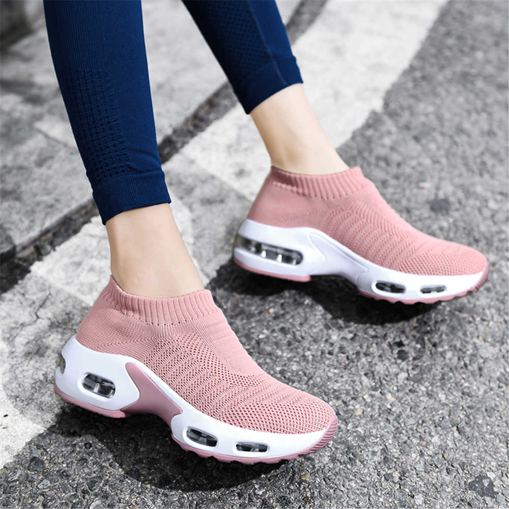 Running Shoes - รองเท้าบูทส้นสูงไซส์ใหญ่เบอร์ 38 สำหรับผู้หญิง รองเท้าวิ่งกีฬา รองเท้าผ้าใบ รองเท้ากีฬา