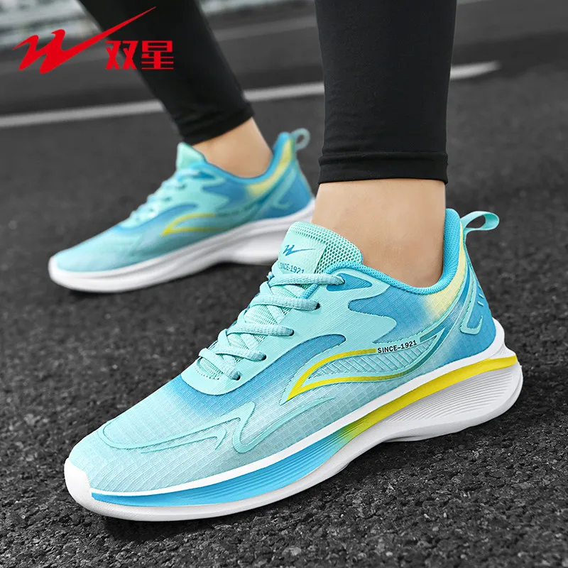 Shock Absorbing Gym Trainers - รองเท้าผ้าใบแบบผูกเชือกพื้นหนาสำหรับพักผ่อนในสวนหลังบ้าน พื้นกันลื่น ซับแรงกระแทก เหมาะสำหรับหอพัก ยิม สวนสาธารณะ
