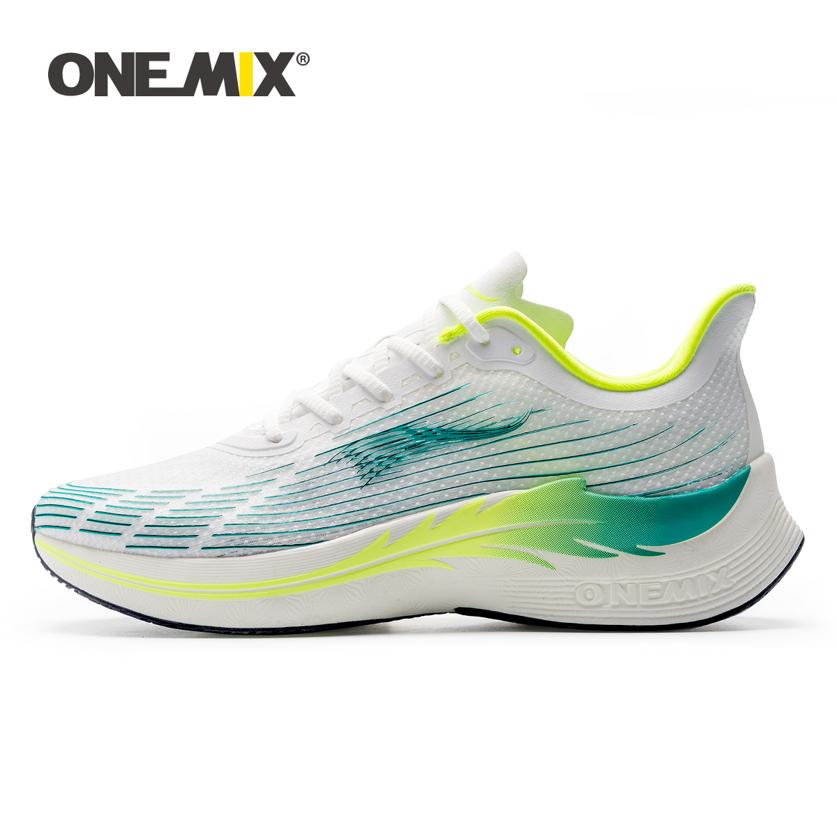 Reflective Night Running Shoes - ONEMIX รองเท้าวิ่งสำหรับผู้ชายระบายอากาศได้ดีรองเท้ากีฬาลำลองนุ่มเทรนด์ใหม่กลางแจ้งชายกันลื่นรองเท้าผ้าใบสำหรับเดิน