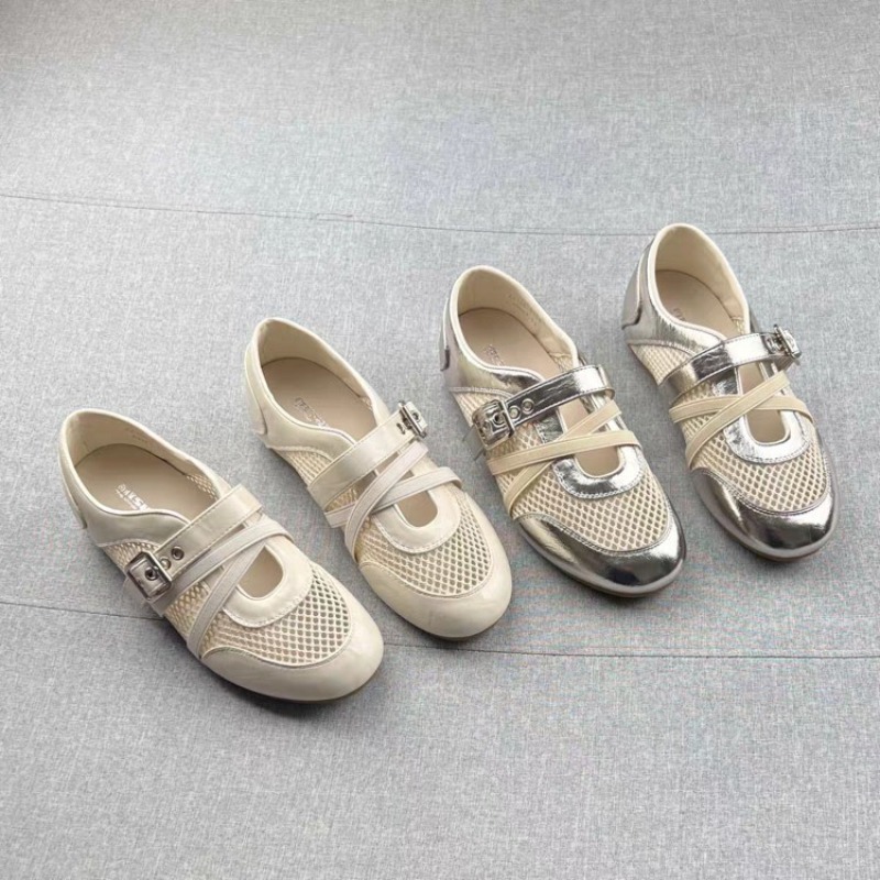 Sneakers - รองเท้าผ้าใบแบบสานรุ่นใหม่ 2026 สำหรับฤดูใบไม้ผลิและฤดูร้อน พร้อมหัวเข็มขัด กันลื่น สวมใส่สบาย