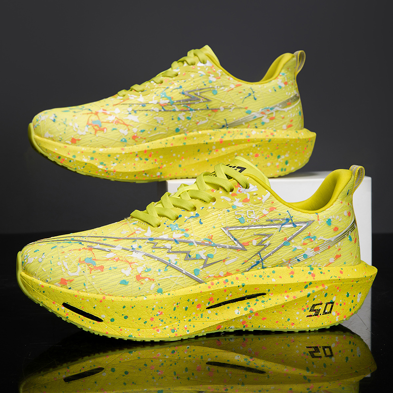 Carbon Plate Marathon Racing Shoes - รองเท้าวิ่งมาราธอน พื้นคาร์บอนไฟเบอร์ ตาข่ายยืดหยุ่น รองเท้ากีฬา