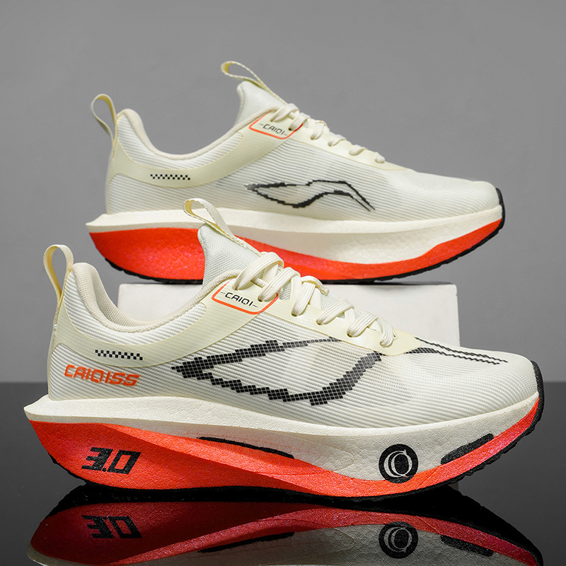 Lightweight Road Running Shoes - รองเท้าวิ่งมาราธอนกลางแจ้งสำหรับผู้ชาย, รองเท้าวิ่งแผ่นคาร์บอนน้ำหนักเบาพิเศษ, การดูดซับแรงกระแทกและการคืนพลังงาน, รองเท้าสำหรับฝึกซ้อมและการเดินทาง, รองเท้ากีฬาลำลองน้ำหนักเบาสำหรับผู้ชาย, สำหรับทุกเพศ,