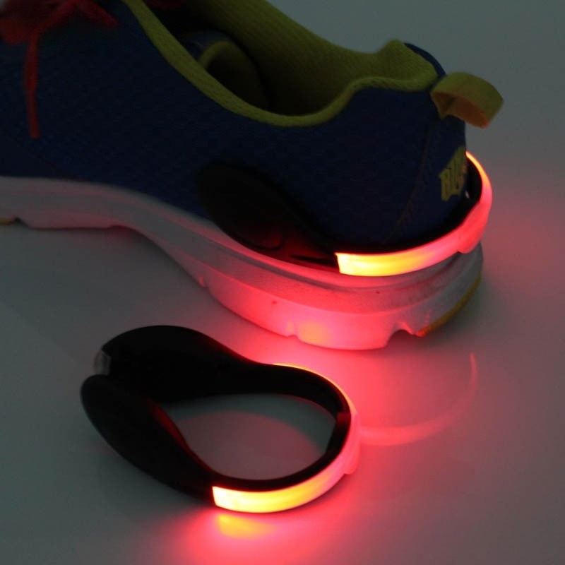 Reflective Night Running Shoes - ไฟเตือนความปลอดภัยสำหรับการวิ่งแบบสะท้อนแสง 1 ชิ้น ไฟ LED สำหรับรองเท้าปั่นจักรยาน