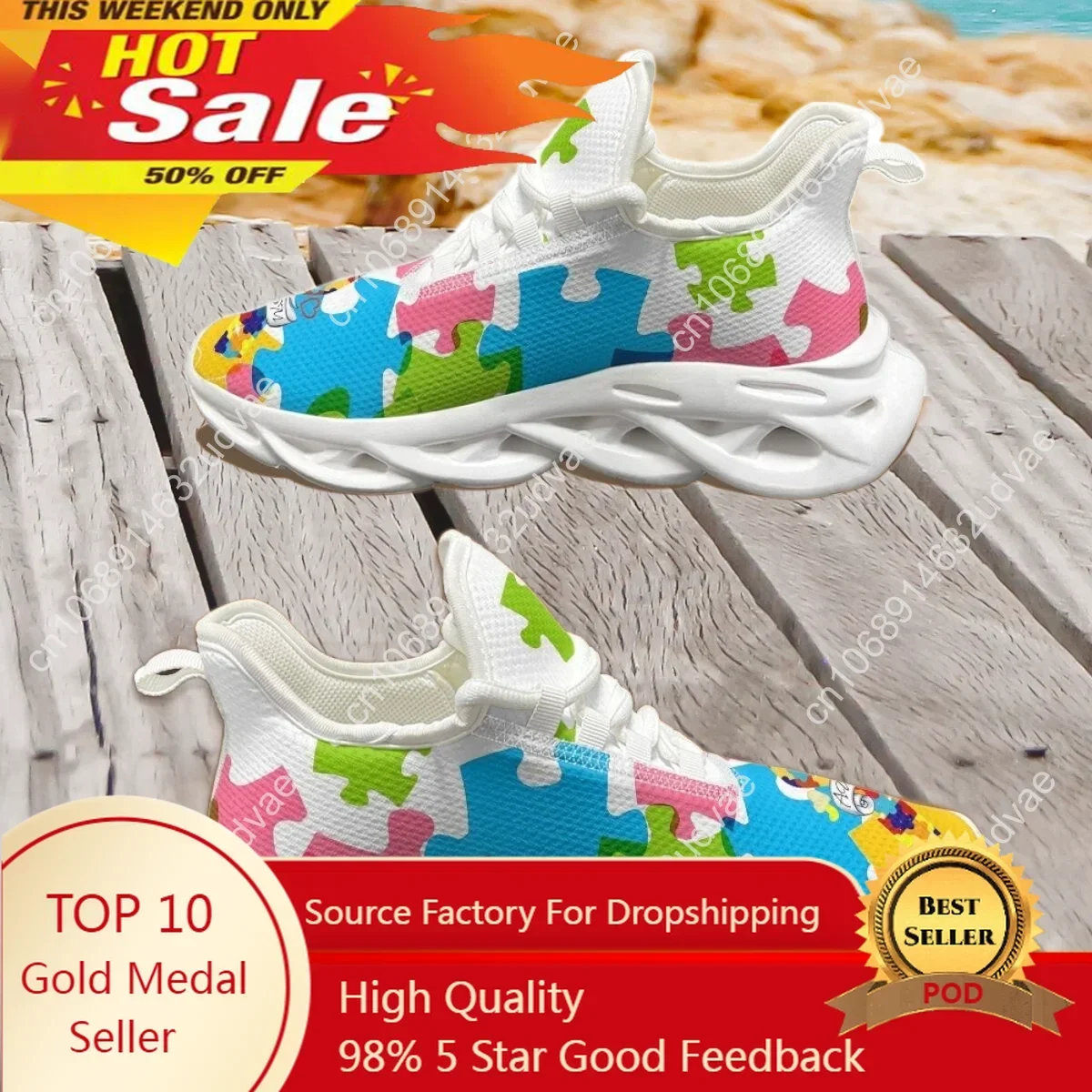 Running Shoes - รองเท้าวิ่งเพื่อการกีฬาเพื่อสร้างความตระหนักเกี่ยวกับออทิสติก รองเท้าผ้าใบผู้ชายแบบทนทาน นุ่มสบาย ดีไซน์ใหม่ คุณภาพสูง พื้นรองเท้านุ่ม