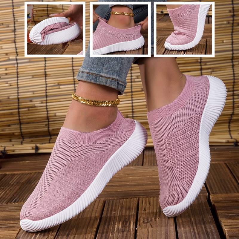 Breathable Mesh Athletic Shoes - รองเท้าผ้าใบผู้หญิง ระบายอากาศได้ดี ผ้าถักแบบตาข่าย สวมใส่สบาย แบบผูกเชือก แฟชั่นทันสมัย