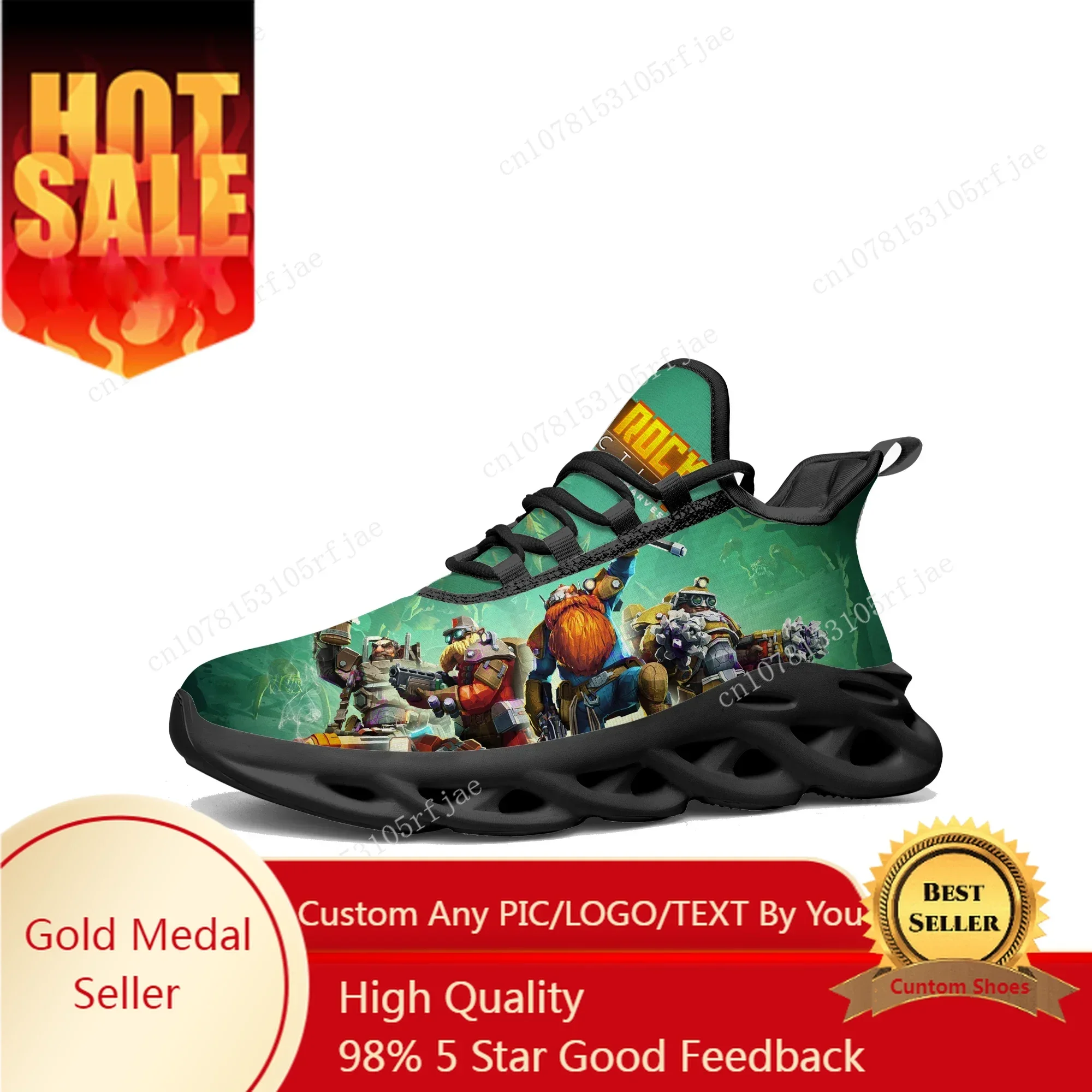 Running Shoes - ดีพ ร็อค กาแลกติก แฟลตส์รองเท้าผ้าใบการ์ตูนเกมบุรุษสตรีรองเท้าวิ่งกีฬารองเท้าผูกเชือกแบบสั่งทำพิเศษ