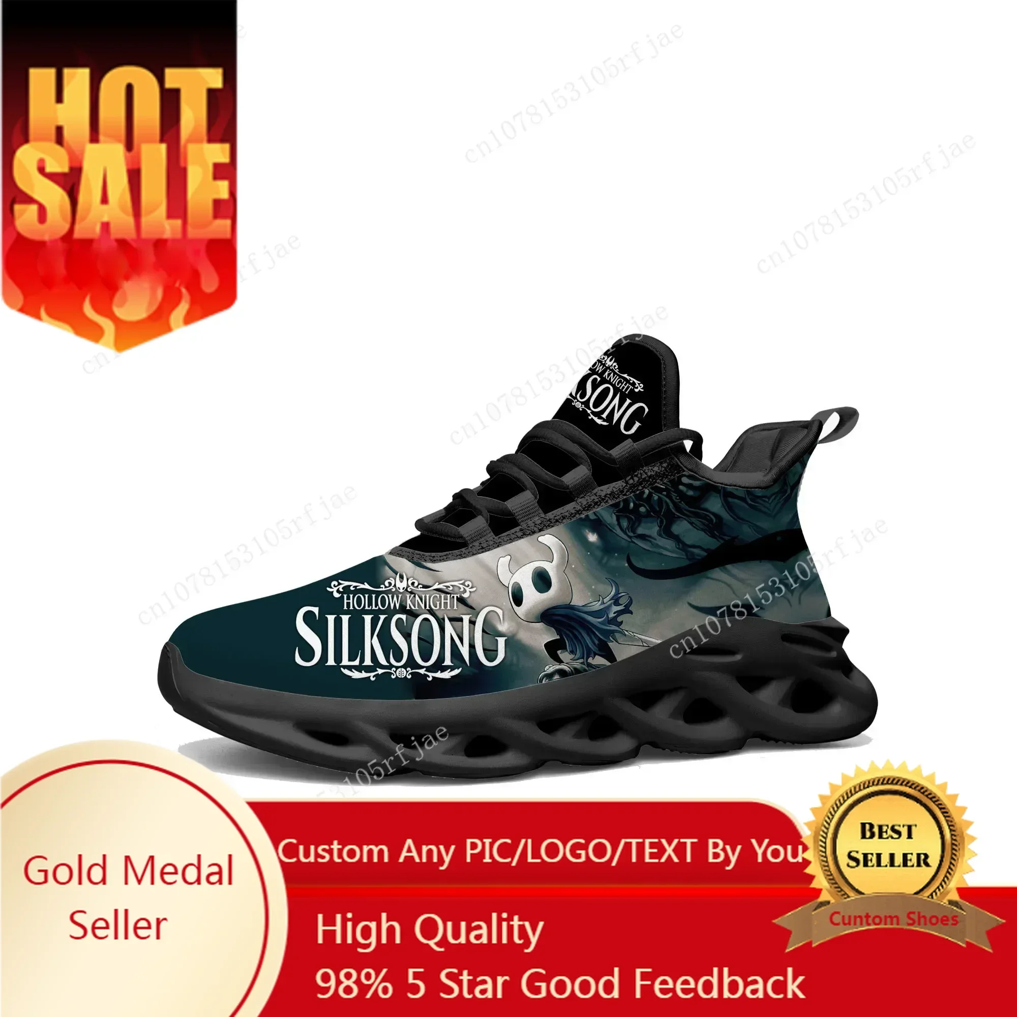 Running Shoes - การ์ตูนเกม Ghost Hollow Knight รองเท้าผ้าใบแบบสวมสำหรับผู้ชายและผู้หญิง รองเท้ากีฬาวิ่ง