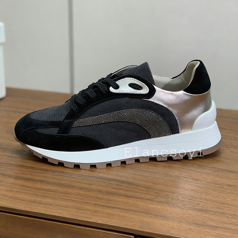 รองเท้าผ้าใบผู้หญิงแบบผูกเชือก - Knit Fabric Lace Up Sneakers บทวิจารณ์และราคา