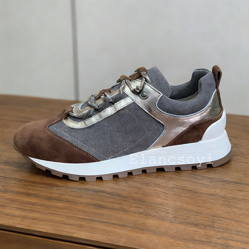 รองเท้าผ้าใบผู้หญิงแบบผูกเชือก - Knit Fabric Lace Up Sneakers บทวิจารณ์และราคา