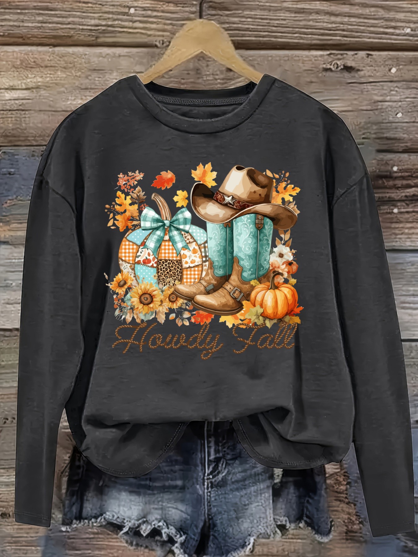เสื้อยืดแขนยาวคอกลมลำลองสำหรับ - Boots บทวิจารณ์และราคา
