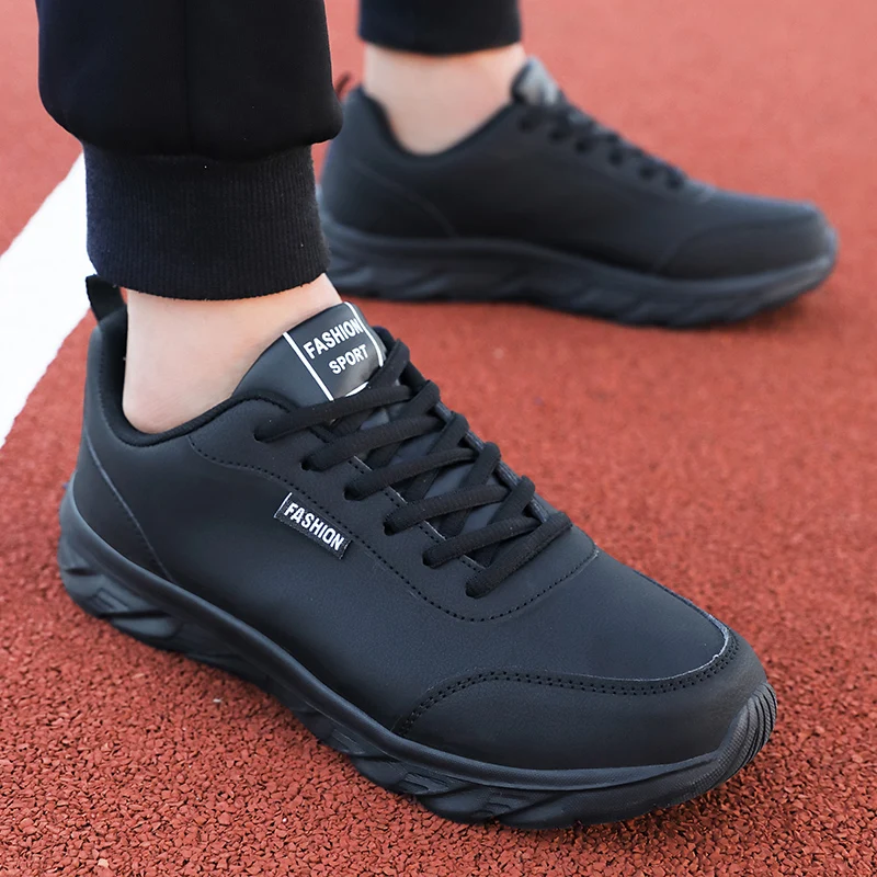 รองเท้าวิ่งผู้ชายสีดํา PU ด้าน - Waterproof Goretex Running Shoes บทวิจารณ์และราคา