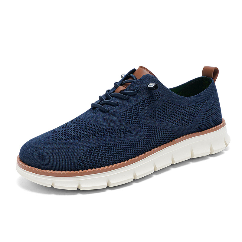 รองเท้าโลฟเฟอร์ผ้าถักระบายอากา - Knit Fabric Lace Up Sneakers บทวิจารณ์และราคา