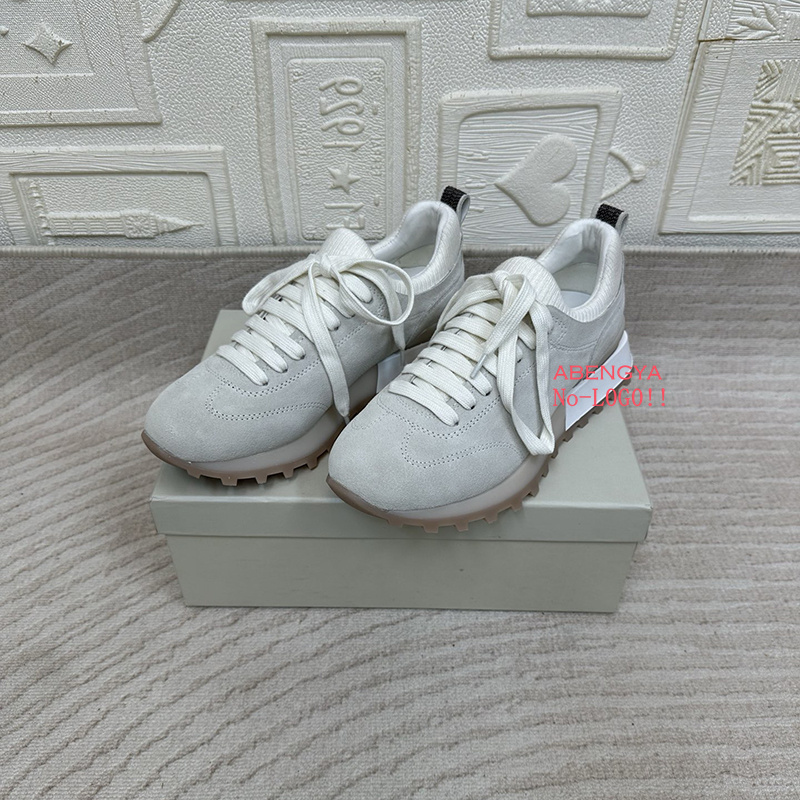 รองเท้าโลฟเฟอร์แบบสวมผ้าถักสีข - Knit Fabric Lace Up Sneakers บทวิจารณ์และราคา